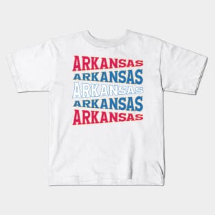 TEXT ART USA ARKANSAS Kids T-Shirt